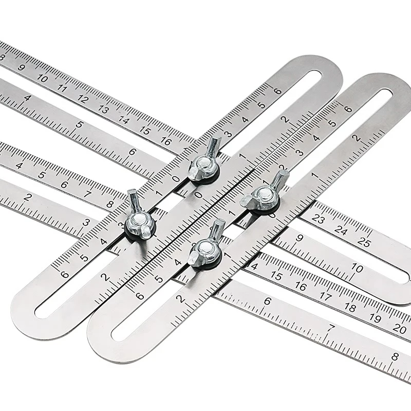 Multi-function Adjustable Four-Sided Folding Measuring Tool Multi-Angle Template Scale Ruler
