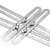 JIGONG Multi-function Adjustable Four-Sided Folding Measuring Tool Multi-Angle Template Scale Ruler ► Photo 3/6