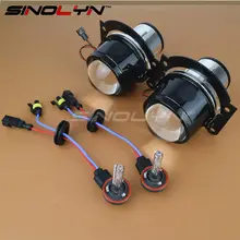 SINOLYN Bi xenon HID противотуманные фары объектив проектора дальнего H11 Высокая Низкая для автомобиля Мотоцикл модернизации DIY Универсальный Водонепроницаемый