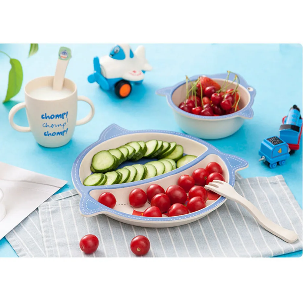 Baby tableware Dishes plate feeding set dish dinnerware bowl cup fork spoon Bamboo ceramic set children mini health safety kids Baby tableware Dishes plate feeding set dish dinnerware bowl cup fork spoon Bamboo ceramic set children mini health safety kids