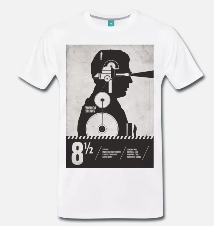 

T-SHIRT MAGLIA FEDERICO FELLINI 8 E MEZZO CAPOLAVORO CINEMA FILM - 1 S-3XL 100% Cotton Short Sleeve O-Neck Tops Tee Shirts 2018