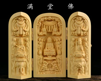 Buddhism sacred holy # traveling altar- efficacious Talisman Protection Buddha Sukhavati Elysium Sculpture Wood carving statue Buddhism sacred holy # traveling altar- efficacious Talisman Protection Buddha Sukhavati Elysium Sculpture Wood carving statue