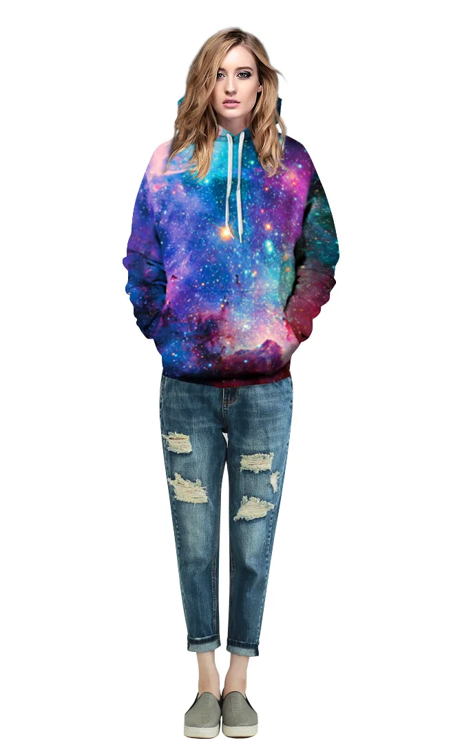 New Fashion Couples Men Women Unisex Design Starry sky 3D Print Hoodies sweater Sweatshirts Jacket Pullover Top