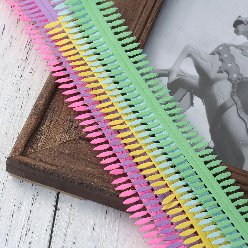 

DoreenBeads Paper Multicolor Quilling Leaf Edge Strip Scrapbooking Craft Origami Paper At Random 50 x3cm,1 Packet(Approx5 sheets