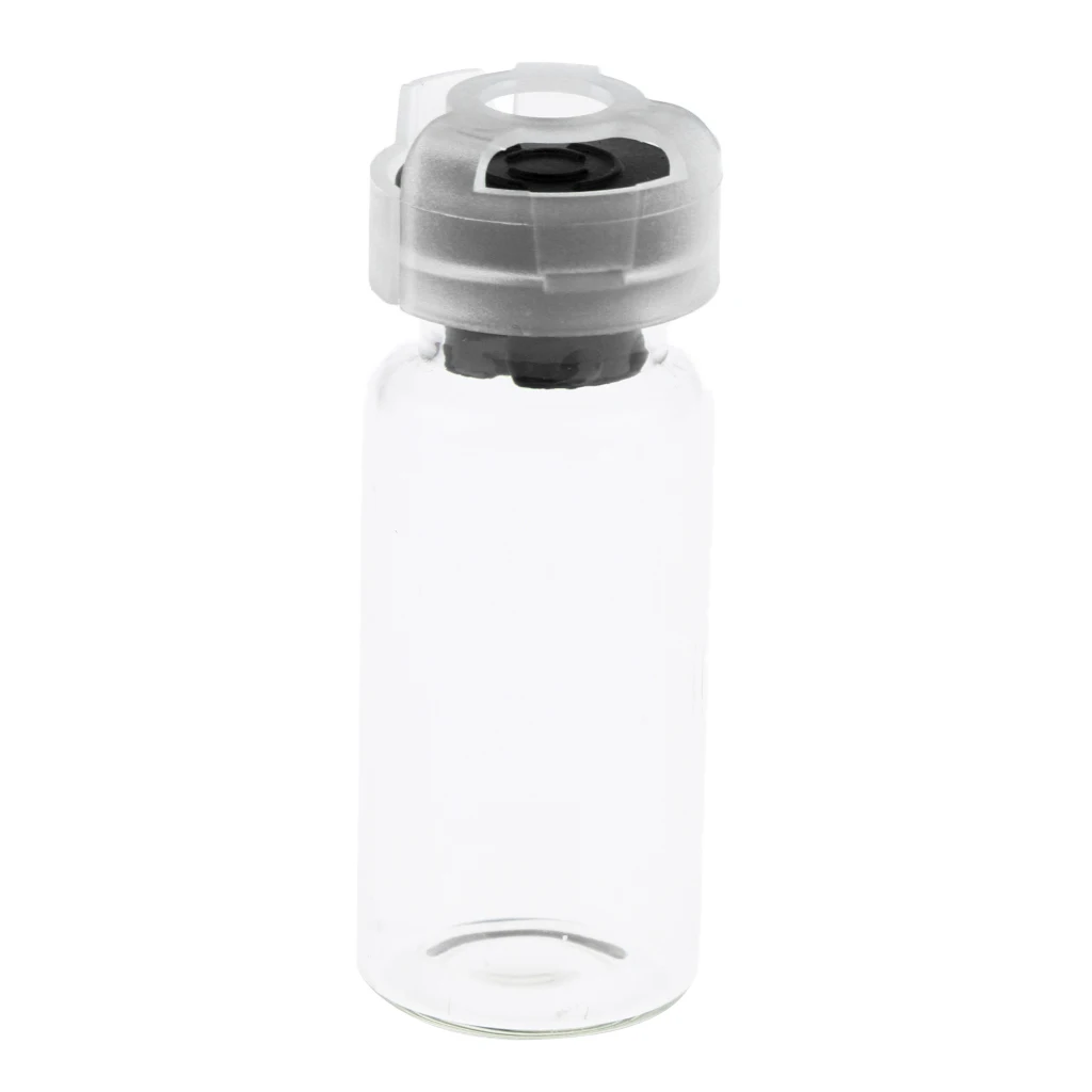 20Pcs 10ml Empty Sterile Glass Sealed Serum Vials Bottles Liquid Containers Transparent Body - 6 Colors Optional