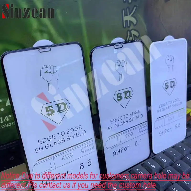 100 шт Sinzean для IPHONE XS MAX/XR полный 5D покрытие из закаленного стекла для IPHONE 7/6s/8 Plus Полный Клей изогнутый край протектор экрана