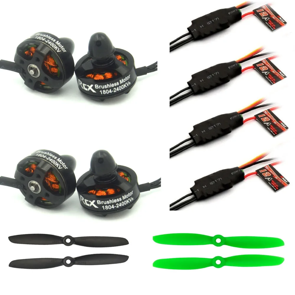 FPV 1804 2400KV Brushless Motor Emax Simonk 12A ESC and 2 Pairs with 5045 Propeller for