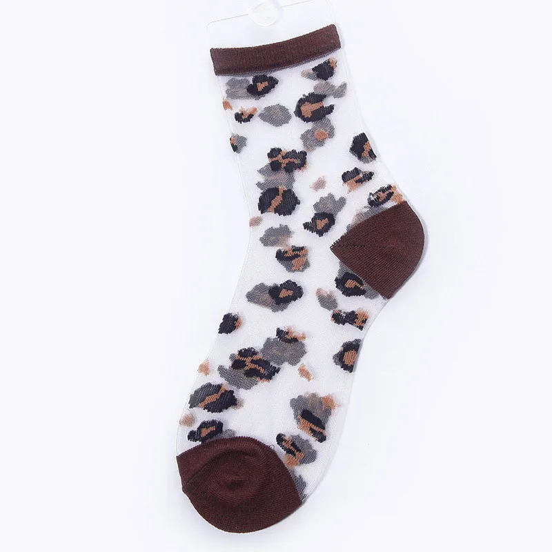 Сетчатая одежда интимные аксессуары для женщин leopard высокое качество дышащие тонкие кристалл носки для девочек 1 пара Лидер продаж модные