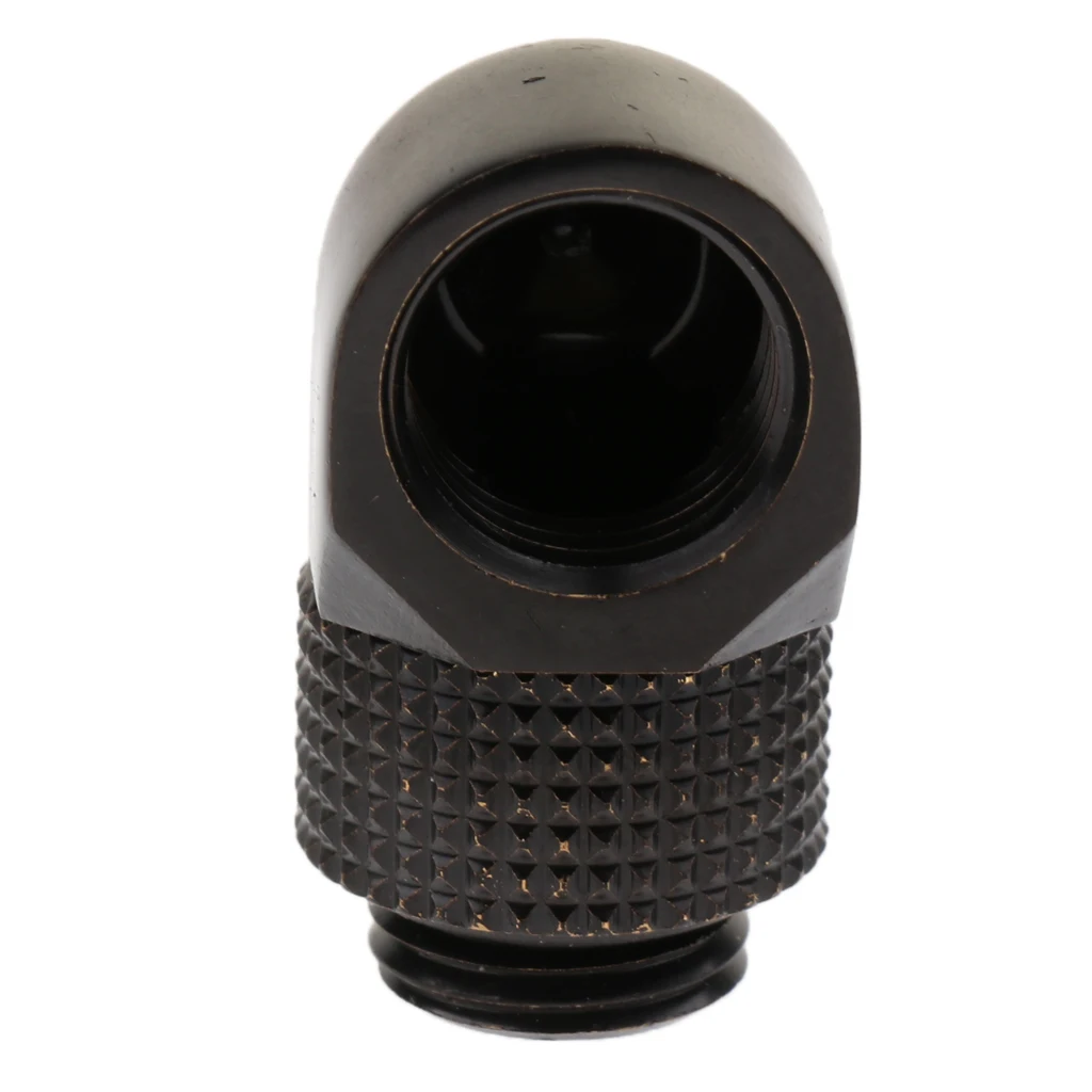  Thread Rotary Fitting Water Cooling Connector 90 Degree Metal Fitting Adapter for PC Water Cooling System Black
