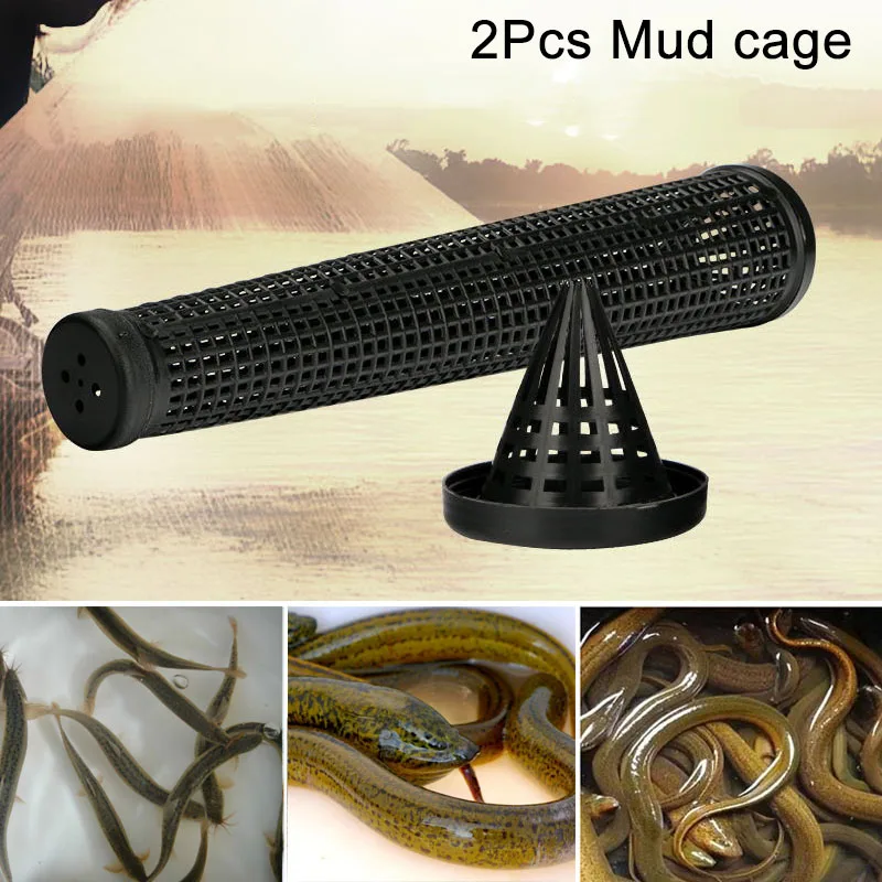 

2pcs Cage Fishnet Finless Eel Loach Trap Fishing Pot Durable Plastic Container MSD-ING