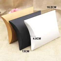 ZerongE ювелирные изделия 50 шт. большая подушка коробка подарочная коробка черный/коричневый/белый цвет подарочная упаковочная коробка для