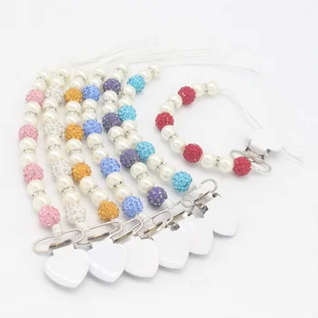 

DHL 200pcs Baby Attache Clips Beads Beautiful Pearl beads Pacifier Chain
