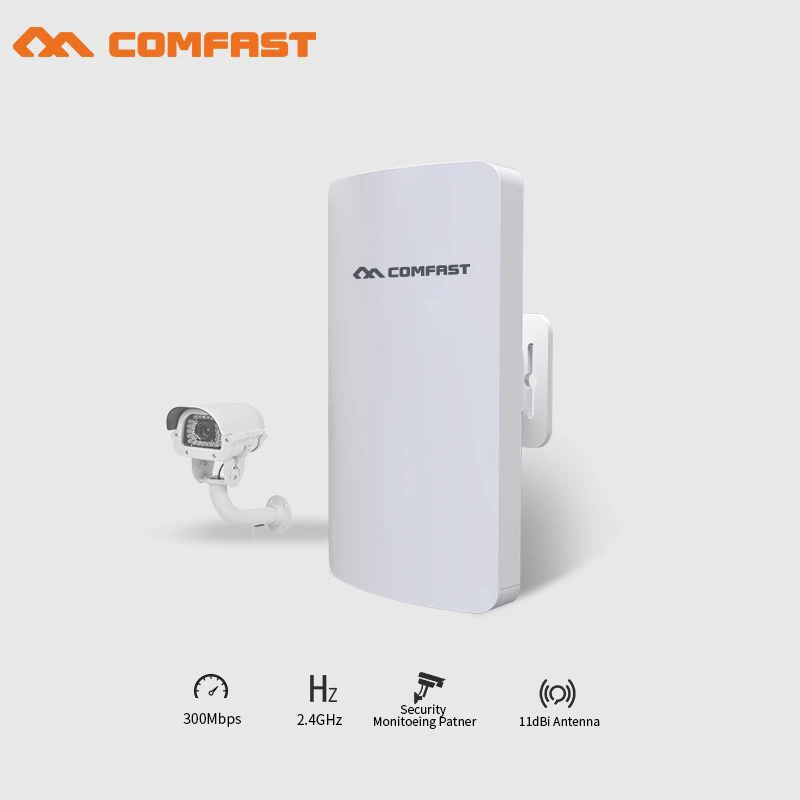 

2PCS COMFAST mini CPE Outdoor wireless bridge wifi router repeater 2.4Ghz 300Mbps 1-2KM WIFI Transmitter/ receiver for IP camera