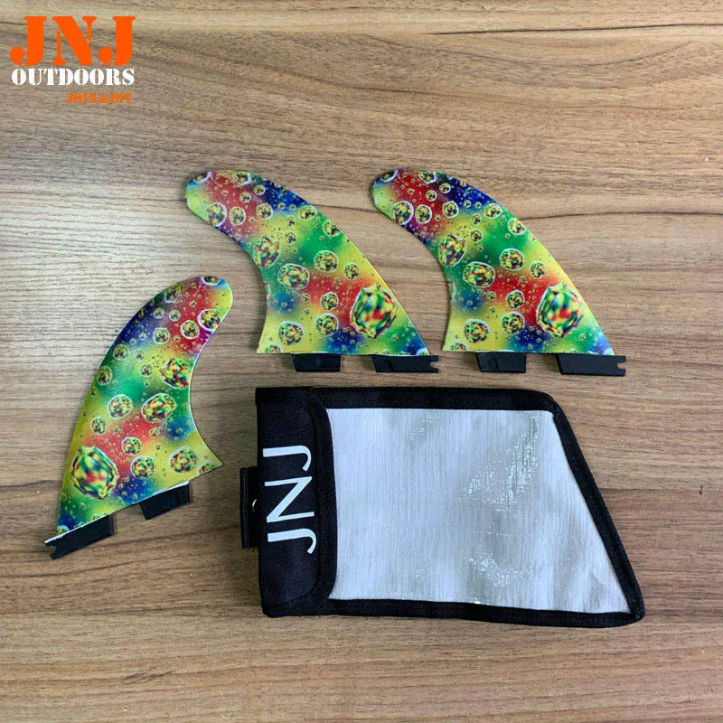 Free shipping Fiberglass FCS II surfboard G5 fins with JNJ bag