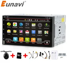 Eunavi 4 ядра 2 DIN Android 6.0 dvd-плеер автомобиля Универсальный 2din GPS навигации аудио стерео радио с WI-FI + Bluetooth + камера