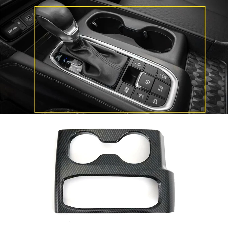 

LHD!!! Carbon Style Car Accessories Gear Panel Cover Frame Trim 1PC For Hyundai Santa Fe (TM) 2019-2020