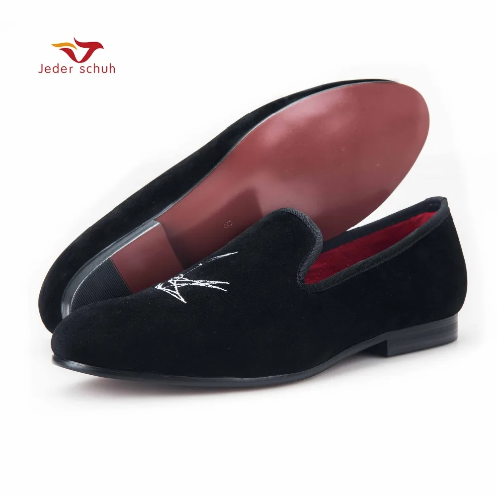 Fashionable 3D Bird Embroidery Men Velvet Shoes Men Party and wedding ...