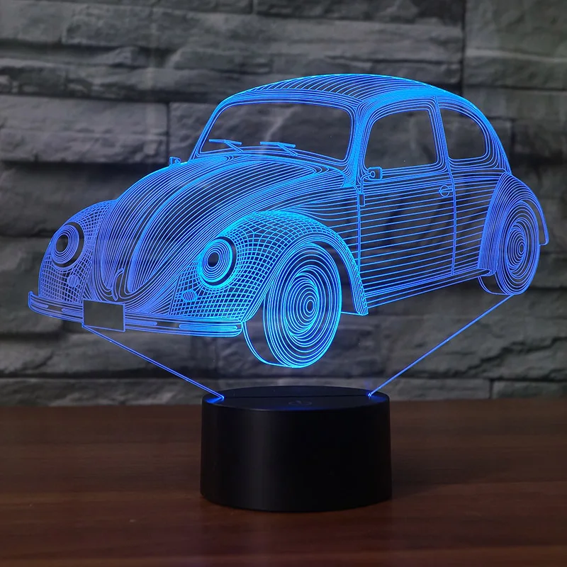 Night Light Toy Car 3d Night Light Beside Lamp Help Kids Fell Safe at