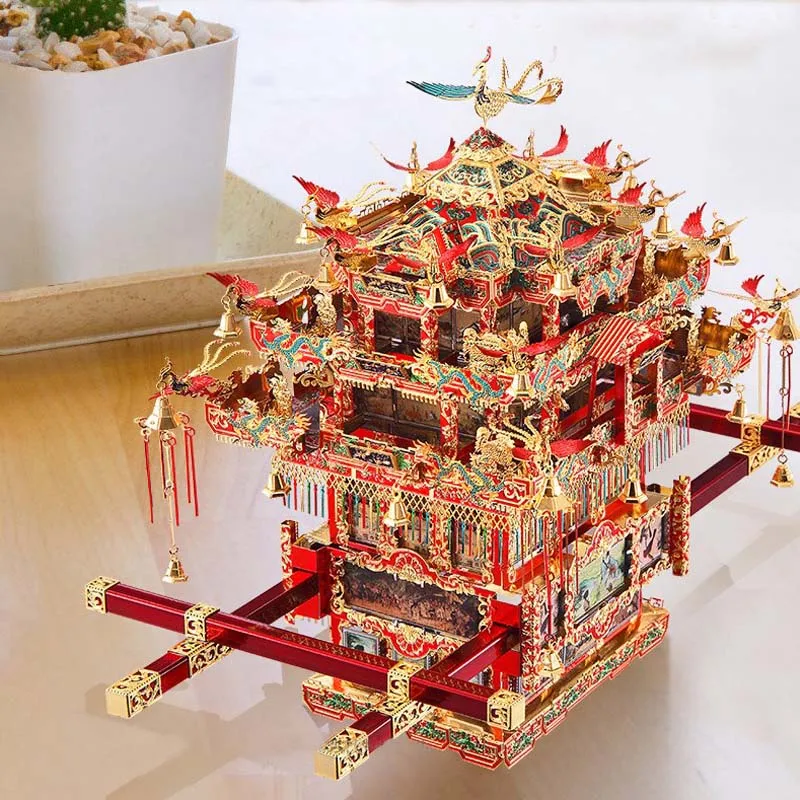 Piececool 3D DIY Metal Puzzle Toy Assembly Bridal Sedan Chair Model Buiding Kits Collection Toys For Kids Valentine's Day Gift Piececool 3D DIY Metal Puzzle Toy Assembly Bridal Sedan Chair Model Buiding Kits Collection Toys For Kids Valentine's Day Gift