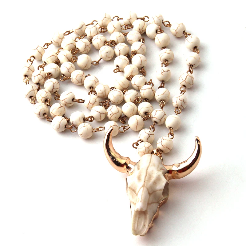 Модное Узловое Плоское Ожерелье с белым камнем, этническое ожерелье в богемном стиле, ювелирные изделия в этническом стиле
