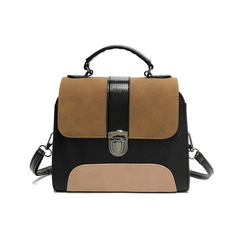

LJL-Casual Women Pu Leather Sling Handbag Girls Crossbody Bag Patchwork Messenger Shoulder Bag Female