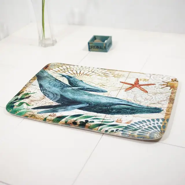 Carpet Cartoon Anti Slip Bath Rug Water Absorption Carpet Cartoon Anti Slip Bath Rug Water Absorption Bedroom Door Mat Octopus Whale