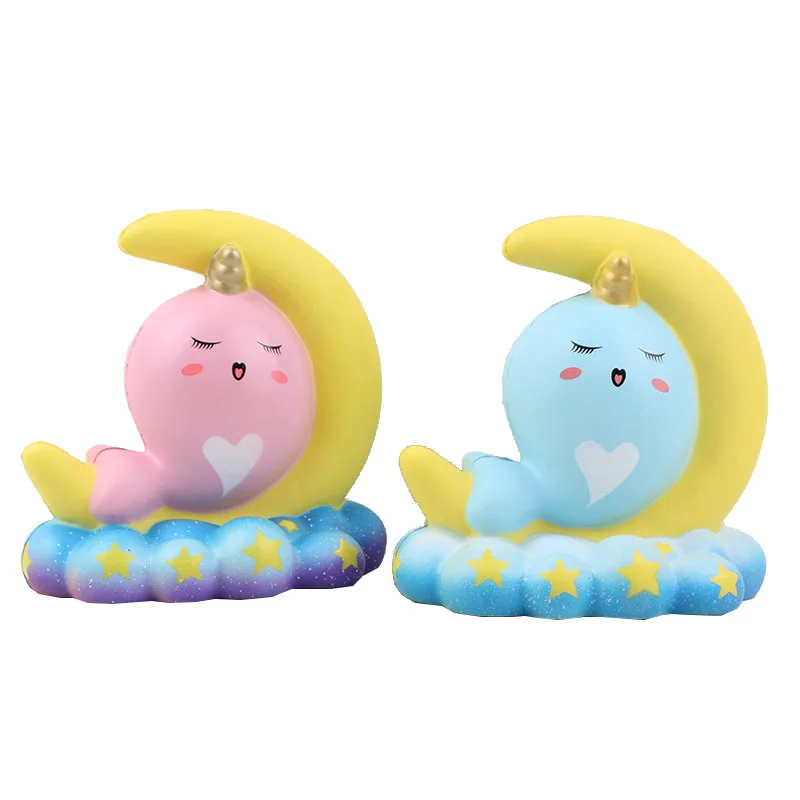 Редкие сжимаемые kawaii moon whales медленно поднимающиеся 14*14 5*9 5 см игрушки из