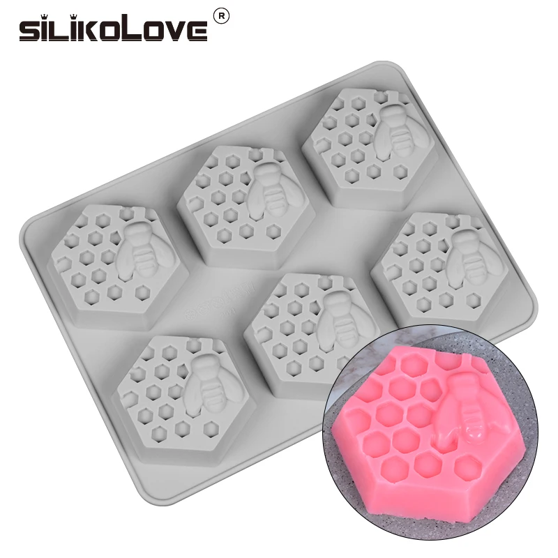 Силиконовая форма SILIKOLOVE стандартная 6 ячеек легко снимается мыло ручной работы