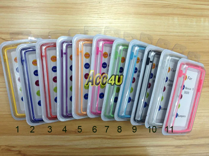 100pcs/lot Nexus 5 TPU+PC Two-Color Bumper Frame For LG google nexus 11 colors available + DHL Free Shipping |