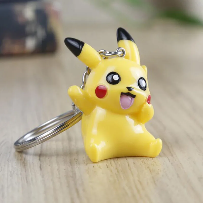 

Doraemon pikachu Keychain Pokemon cute Key Ring 3D figure toy key chains cat car fashion gift jewelry for women children