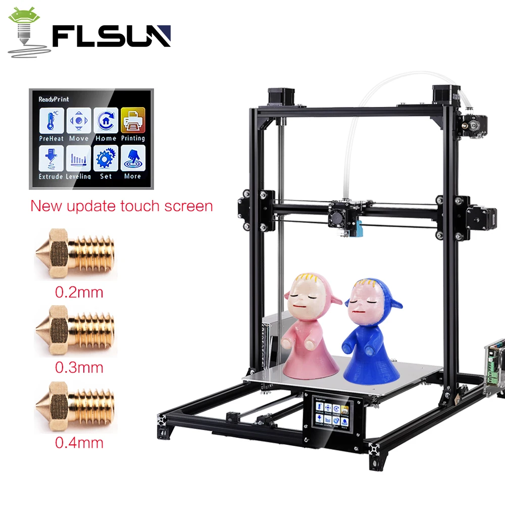 Корабль из России Flsun Prusa I3 3d принтер автоматическое выравнивание большого размера 3D-принтер 300x300x420 мм размер печати с подогревом