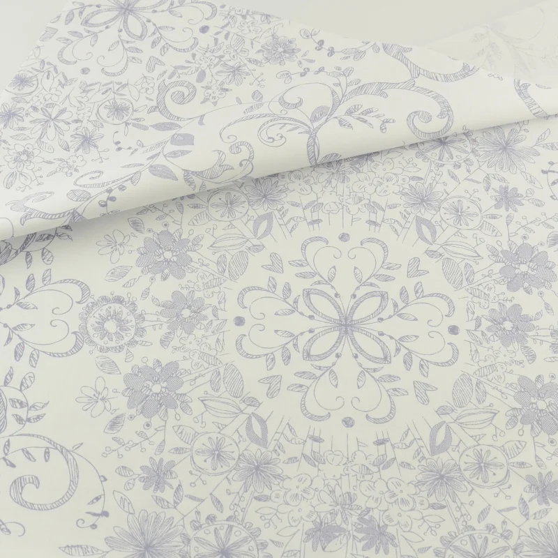 Cotton Fabric Gray Floral Patchwork Sewing Cloth Quilting Bedding