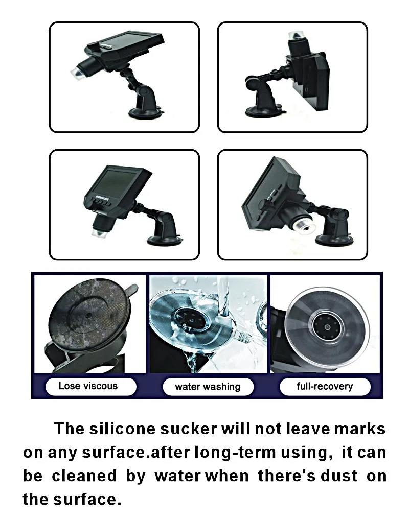 1-600x 3.6MP USB Digital Electronic Microscope Portable 8 LED VGA Microscopio With 4.3