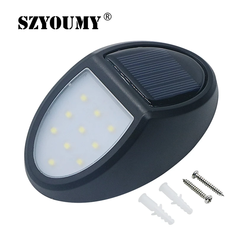 

SZYOUMY 10 LED Solar Patio Light Sensitive Light Sensor Energy Saving Wall Lamp Solar Garden Light for Outdoor Free ship