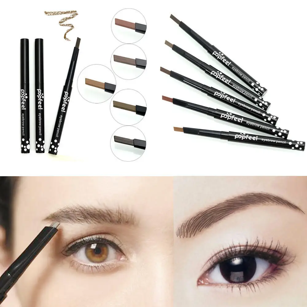 

Popfeel Waterproof Easywear Eyebrow Pen with Brush Makeup Soft Smooth Eyes Brow Pen Lasting 24hours Eyebrow Paint Tattoo Pencil
