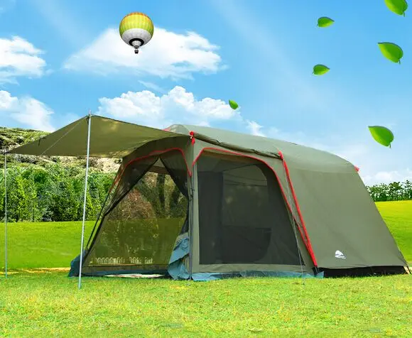 

New style high quality double layer 5-8 person one hall one bedroom waterproof ultralarge camping tourist tent