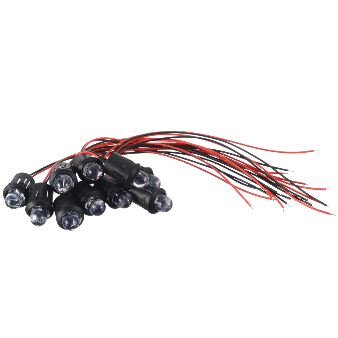 10pcs Ultra Bright 12V LED Water Bulbs 10mm Pre-Wired Constant LED Ultra Bright Water Transparent Bulb 4 Colors