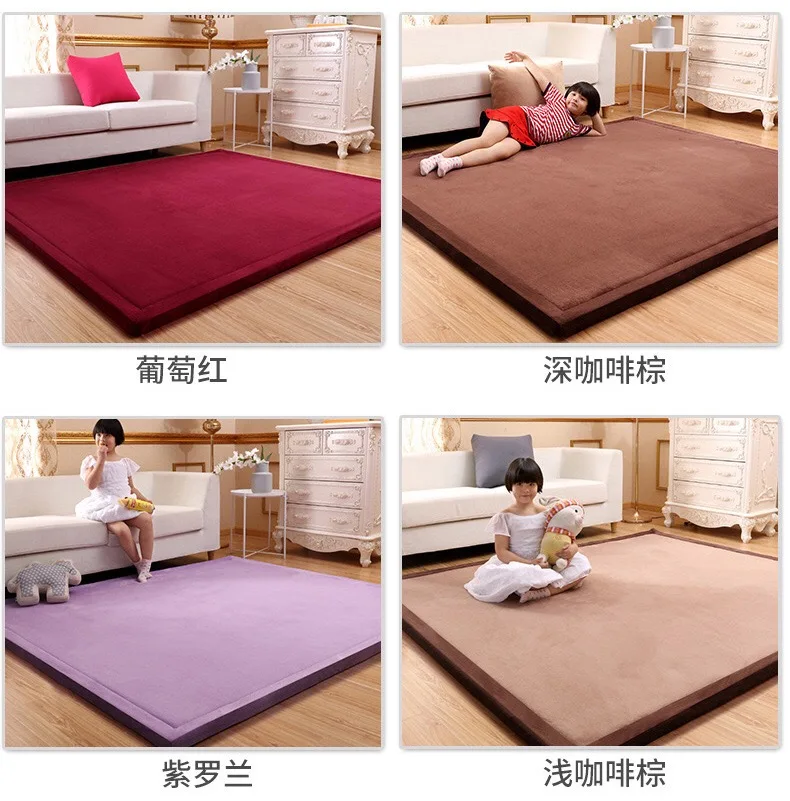 Japanese  Thickening Coral Fleece Velvet Mattress Bed Tatami Carpet Crawling Mat
