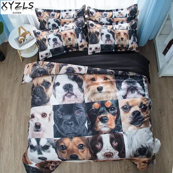 

XYZLS Many Dogs Queen Cotton Bedding Set Cats Bed Linings Twin Single Kitten/Puppy Bedclothes Double King Pets Bedding Kit