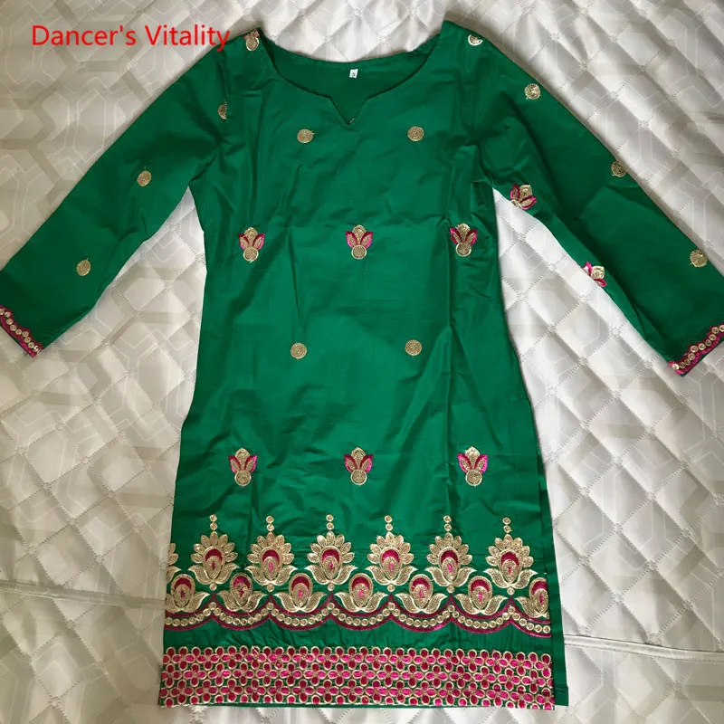 Старшая вышивка для индийских танцев топы профессиональные женские танца живота топы для индийских танцев танца живота сценическая деятельность одежда - Цвет: Зеленый