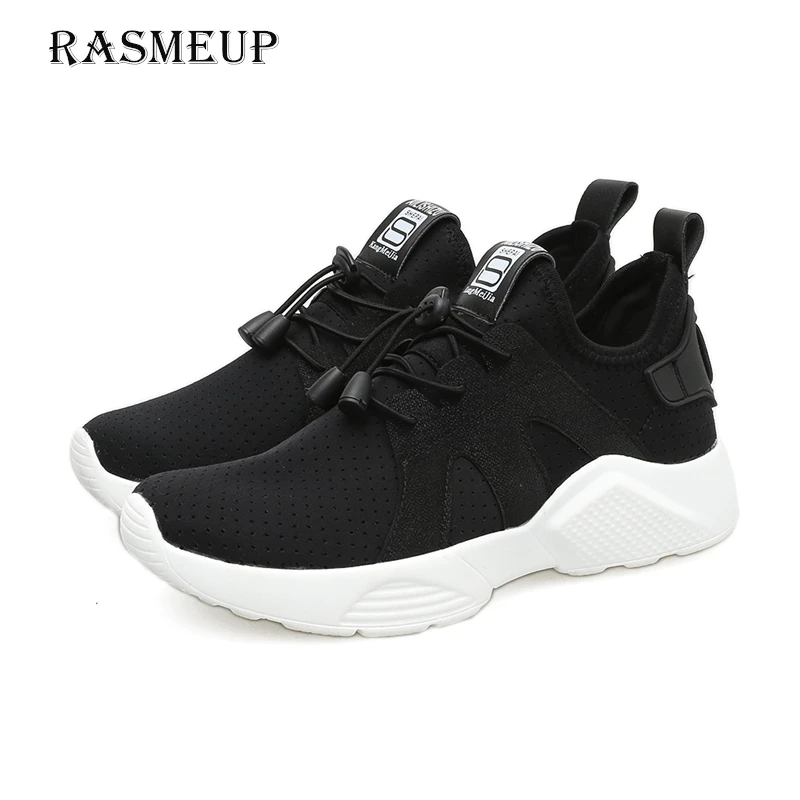 RASMEUP/женские кроссовки на платформе из сетчатого материала; коллекция года; модная женская прогулочная обувь со шнуровкой; Повседневная Удобная женская обувь; Цвет черный, белый
