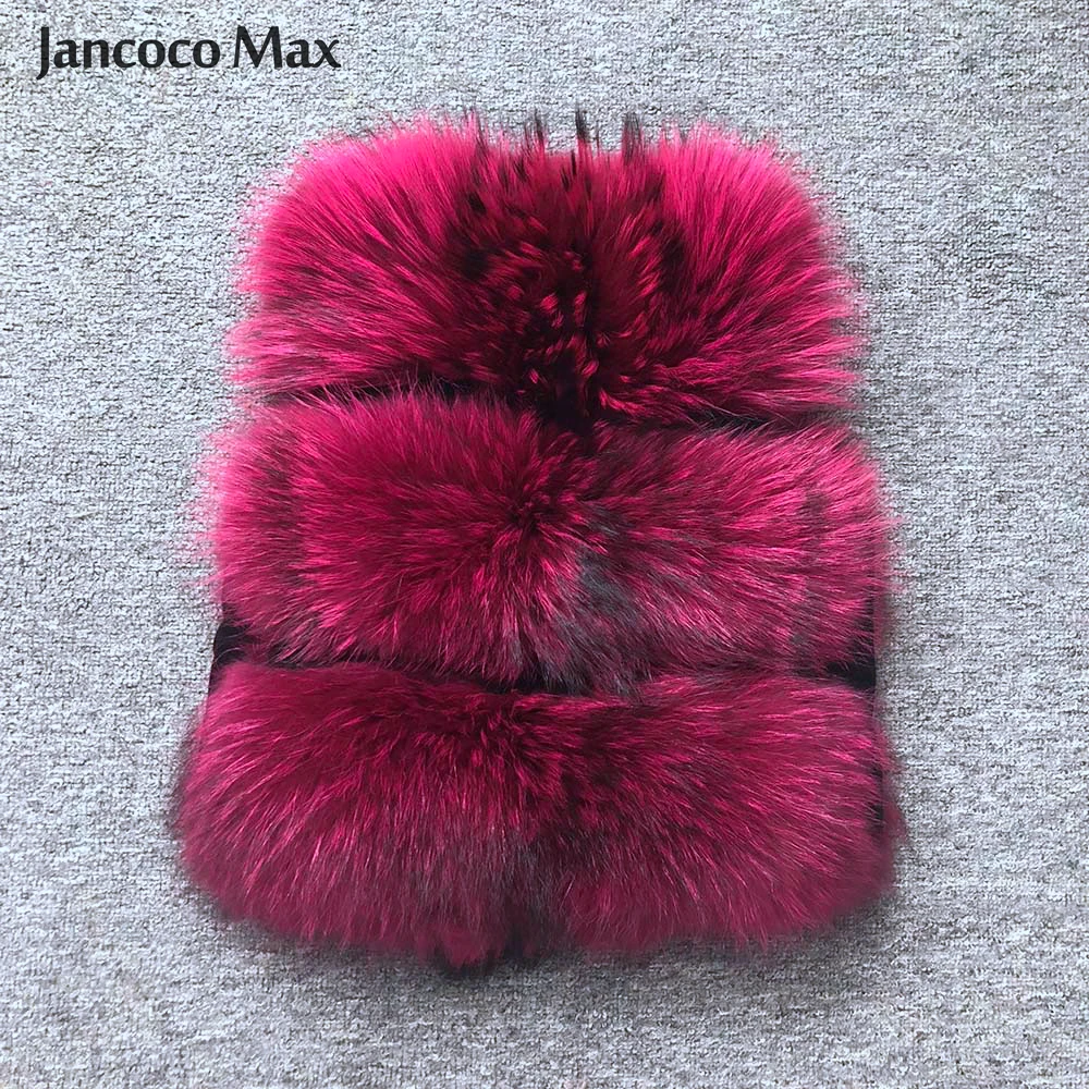 Jancoco Max женский жилет из натурального меха енота меховой жилет короткая куртка женская зимняя мода 3 ряда жилет высокого качества S1150SJ