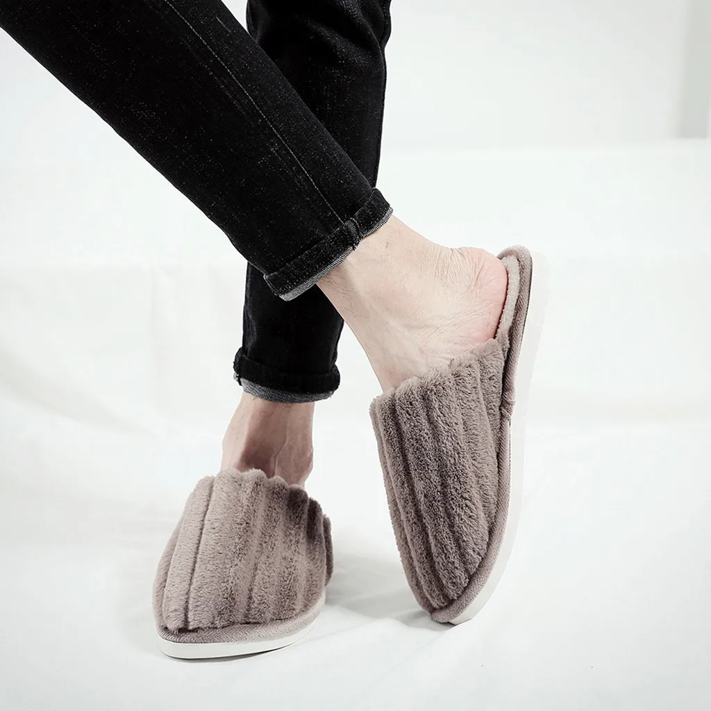 

Home slippers for men corduroy cheaper designer short plush winter slippers men warm comfortable non-slip male slippers 7.22