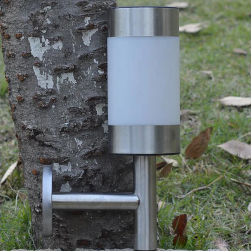 LED Solar light Stainless Steel LED Solar Power Wall Mount Light Sensor solar Lamp Waterproof Outdoor Garden Yard Path Landscape (6)