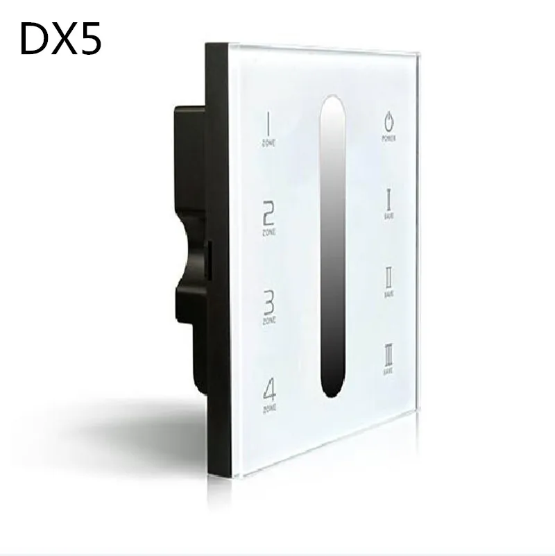 

DX5 Led DMX Dimmer led controller touch 100-240v 86 Glass Panel DMX512 Multi Zone Dimming Dimmer controlador wireless switch