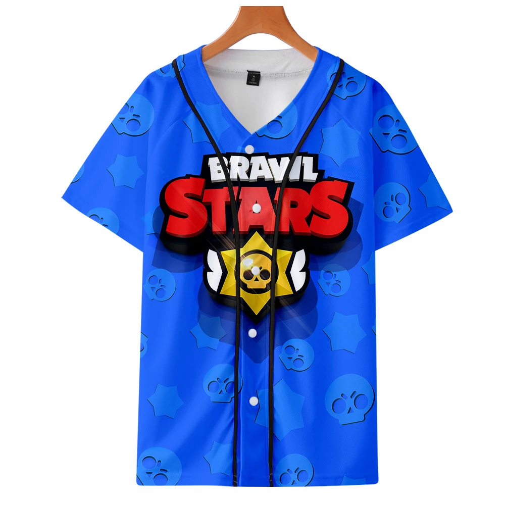 summer 3D Hip Hop BRAWL STARS Baseball t shirt Men Women short T-shirt with Hat cool cotton top clothes Boy Short Sleeve shirts