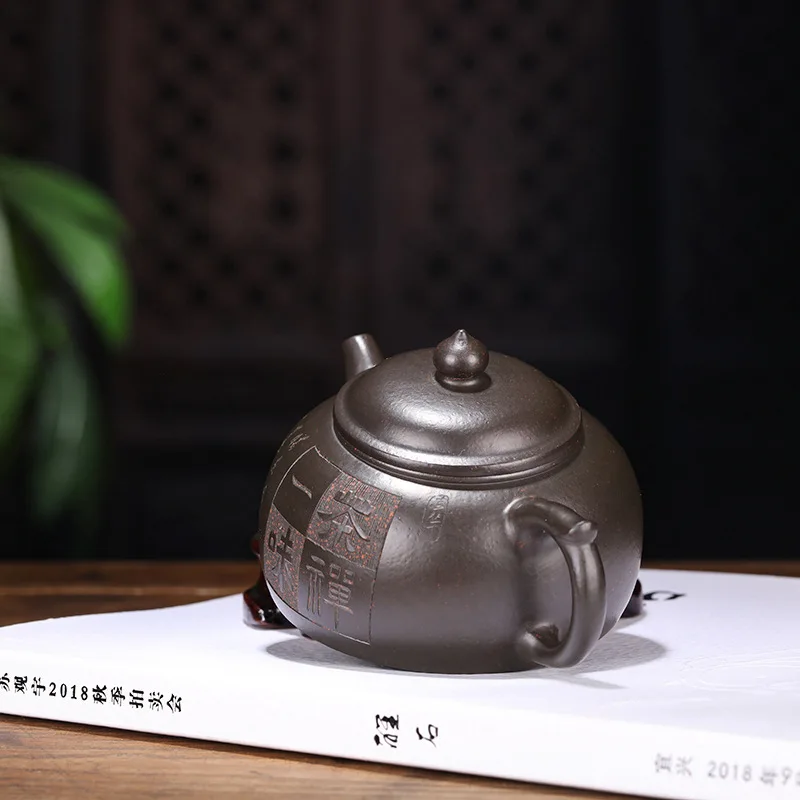 Yixing темно-красный эмалированный керамический чайник знаменитая Полная ручная НЕОБРАБОТАННАЯ руда зеленая грязь Зен чай слепо продает хорошо чайник чайный сервиз
