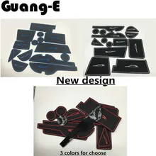 Car inner Groove Gate Slot Armrest Storage Rubber non-slip mats mat stick door pad/cup 14pcs for Toyota New RAV4 2016 2017 2018