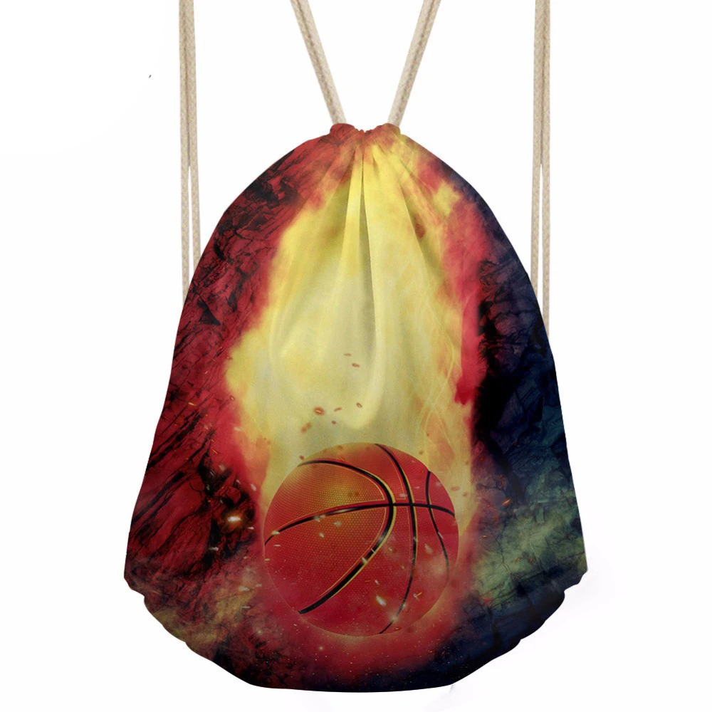 Drawstring Bag Men s Basketball Printing Daypack Teenagers Cool Sports Pouch for Kids Boys Mini Storage