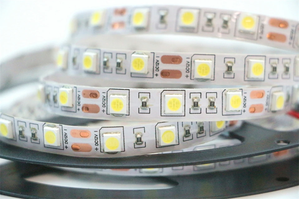 5 м/лот DC 12 V гибкий светодиодный Диодная лента 5050 SMD 60 Светодиодный s/M, 300 светодиодный s ip20/ip65 Водонепроницаемый светодиодная лента света украшения дома лента